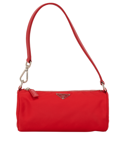 Cylinder Shoulder Bag, &pound;295, Handbags, Red, Nylon, Front view